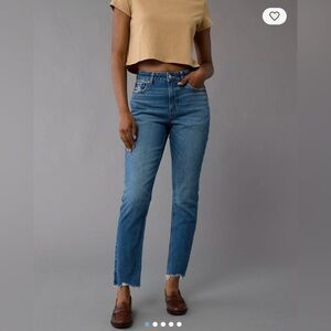 American Eagle Strigid Mom Jean, Size 8S (27” inseam), in Deep Sea Blue, EUC